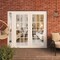 Vdomdoors Front Exterior Prehung Metal-Plastic Double Doors Clear Glass / MANUX 8355 White Silk / Office Comm MANUX8355DEXD-WS-W72+12xH80-LH-I - alternate 3