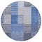 Homeroots 8' Denim Blue And Navy Blue Round Striped Washable Indoor Outdoor Area Rug 581691 - alternate 6