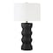 Homeroots 28" Black Ceramic Table Lamp With White Drum Shade 524417 - alternate 1