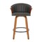 Homeroots Set of Two 26" Black and Brown Faux Leather and Solid Wood Low Back Counter Height Bar Chairs, 2PK 555082 - alternate 6