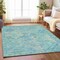 Homeroots 5' X 8' Teal Blue And Pink Floral Medallion Washable Indoor Outdoor Area Rug 616635 - alternate 8