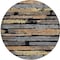 Homeroots 8' Black Gold And Brown Round Striped Washable Indoor Outdoor Area Rug 616642 - alternate 5