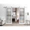 Sartodoors Sturdy Double Barn Door with Frosted Glass Planum 2132 White 64x80 (2* 32x80) Solid Core PLANUM2132DB-S-WS-64 x 80 (2* 32x80) - alternate 6