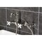 Kingston Brass Two-Handle Wall Mount Bridge Kitchen Faucet with Brass Sprayer, Polished Nickel KS2446PXBS - alternate 4