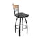 Holland Bar Stool Co Eleanor 25in Swivel Counter Stool with Pewter Finish, Medium Back and Graph Coal Seat 880 - alternate 1