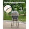 Vevor Charcoal Grill and Smoker Ceramic BBQ Smokers with 4 Wheels & Thermometer AU-18 - alternate 5