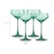 Homeroots Set of Four Green Crystal Shallow Bowl Stemmed Coupe 485963 - alternate 5
