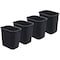 Acrimet Wastebasket, Deskside Bin, 6.75 Gallon/ 27 Quart/ 24 Liter (Plastic) (Black Color), 4PK 577.2 - alternate 1