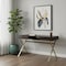 Homeroots 47" Dark Brown and Gold Computer Desk With Two Drawers 355775 - alternate 4