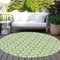 Homeroots 8' Green And Ivory Round Ogee Washable Indoor Outdoor Area Rug 601562 - alternate 6
