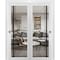 Sartodoors Sliding Closet Bypass Doors with Clear Glass, Lucia 2566 White Silk and Aluminum Strips, Sturdy Ra LUCIA2566DBD-WS-72 x 96 (2* 36x96) - alternate 1