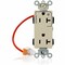 Leviton Straight Blade Receptacle, 5-20R, 20 A, 125V AC, Flush Mount, Self-Grounded M1636-1CI - alternate 1