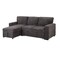 Homeroots 92" Dark Gray Upholstered Sleeper USB Sleeper Sofa With Toss Pillow 559225 - alternate 5