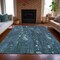 Homeroots 9' X 12' Teal Blue And Ivory Abstract Washable Indoor Outdoor Area Rug 631189 - alternate 5