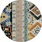 Homeroots 8' Black Ivory And Copper Round Aztec Washable Indoor Outdoor Area Rug 598456 - alternate 4