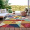 Homeroots 10' X 14' Ivory Orange And Burgundy Geometric Washable Indoor Outdoor Area Rug 616699 - alternate 5