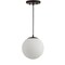 Jonathan Y Bleecker 7.75" Metal/Glass Globe LED Pendant, White/Oil Rubbed Bronze JYL9528B - alternate 8