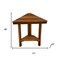 Homeroots 18" X 17" Brown Teak Corner Shower Bench With Shelf 549386 - alternate 2