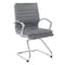 Office Star Products SPX Guest Faux Leather Chair, Charcoal Grey SPX23595C-U42 - alternate 1