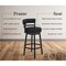 Armen Living Titana 30" Bar Height Metal Swivel Barstool in Ford Black Pu and Black Finish 721535746910 - alternate 4