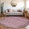 Homeroots 8' Pink Round Animal Print Washable Indoor Outdoor Area Rug 607658 - alternate 5
