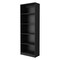 Homeroots 71" Black Five Tier Bookcase with Two doors 546342 - alternate 7