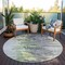 Homeroots 8' Green And Silver Round Abstract Washable Indoor Outdoor Area Rug 582388 - alternate 6