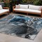 Homeroots 9' X 12' Ivory Blue and Gray Abstract Washable Non Skid Indoor Outdoor Area Rug 559431 - alternate 1