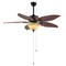 Jonathan Y Poinciana 52" 3-Light Coastal Bohemian Iron/Wood Palm Leaf LED Ceiling Fan w/ Pull Chain, Dark Brown JYL9720B - alternate 1