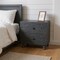 Homeroots 24" Gray Solid Wood Distressed Carved Scrollwork Two Drawer Nightstand 555406 - alternate 3