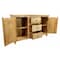 Homeroots 60in Natural Distressed Solid Wood Three Drawer Sideboard With Two Doors 606318 - alternate 10