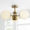 Jonathan Y Olivier 23.5" 3-Light Bohemian Farmhouse Iron/Frosted Glass LED Semi Flush Mount, Brass Gold JYL7600A - alternate 5