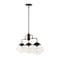 Jonathan Y Avery 37.5" 3-Light Industrial Farmhouse Rustic Iron/Glass Linear LED Pendant, Oil Rubbed Bronze/Clea JYL7588A - alternate 1
