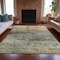 Homeroots 3' X 5' Olive Green Gold And Gray Abstract Washable Indoor Outdoor Area Rug 631449 - alternate 8