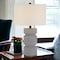 Homeroots 23" Gray Concrete Faceted Column Table Lamp With White Drum Shade 523608 - alternate 4
