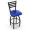 Holland Bar Stool Co 30" Blk Wrinkle St Louis Blues Swivel Bar Stool, Ladder Back L01430STLBlu - alternate 1