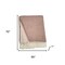 Homeroots 55" X 70" Dusty Rose And White Chevron Cotton Blend Woven Plush Throw Blanket with Fringe 633078 - alternate 4