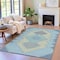 Homeroots 10' X 14' Denim Blue Gray And Brown Geometric Washable Indoor Outdoor Area Rug 631908 - alternate 6