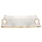 Homeroots 11in Clear And Gold Seeded Glass Serving Tray With Handles 375752 - alternate 1
