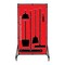 5S Supplies 5S Housekeeping Shadow Board Broom Station Version 2 - Red Board / Black Shadows  With Broom HSB-V2-RED-KIT - alternate 1