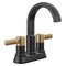 Delta Albion Two Handle Centerset Bathroom Faucet Matte Black / Champagne Bronze 25855LF-GZ - alternate 4