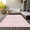 Homeroots 9' X 12' Pink And Ivory Geometric Washable Indoor Outdoor Area Rug 613799 - alternate 4