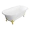 Kingston Brass 60" Cast Iron Oval Double Ended Clawfoot Tub, No Faucet Drillings, White/Polished Brass VCTND603017NB2 - alternate 1