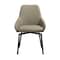 Armen Living Shilo Swivel Upholstered Dining Chair in Taupe Gray Faux Leather with Black Metal Legs - Set of 2 LCSHSITAGRYBLK - alternate 4
