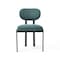 Homeroots Set of Two Green and Black Chenille And Metal Partially Open Back Dining Side Chairs, 2PK 694689 - alternate 4