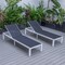 Leisuremod Marlin Patio Chaise Lounge Chair with White Aluminum Frame, Black, 2PK MLW-77BL2 - alternate 6