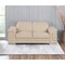 Homeroots 71" Beige And Silver Genuine Leather Loveseat 546439 - alternate 7