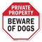 Signmission Private Property Beware of Dogs, 10 Inch X 10 Inch, Aluminum Metal Signs OC-A-10-151 - alternate 1