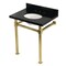 Kingston Brass 30-Inch Black Granite Console Sink with Stainless Steel Legs, 8-Inch, 3-Hole KVPK30KOQ7 - alternate 1