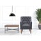 Homeroots 32" Dark Gray And Brown Linen Tufted Arm Chair 534146 - alternate 8